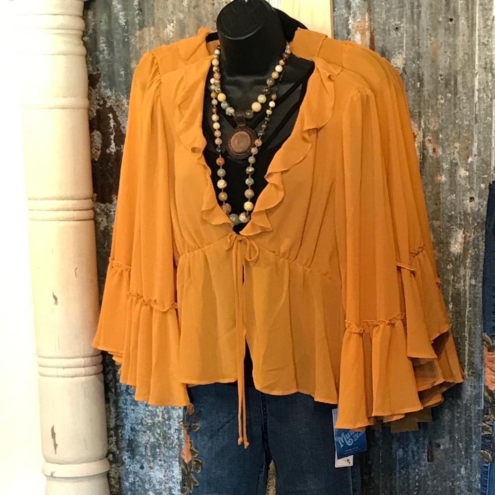 Show Me Your MuMu Tie Front Blouse